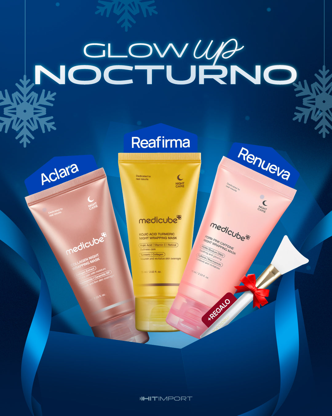 GLOW UP NOCTURNO MEDICUBE - SET WRAPPING MASK